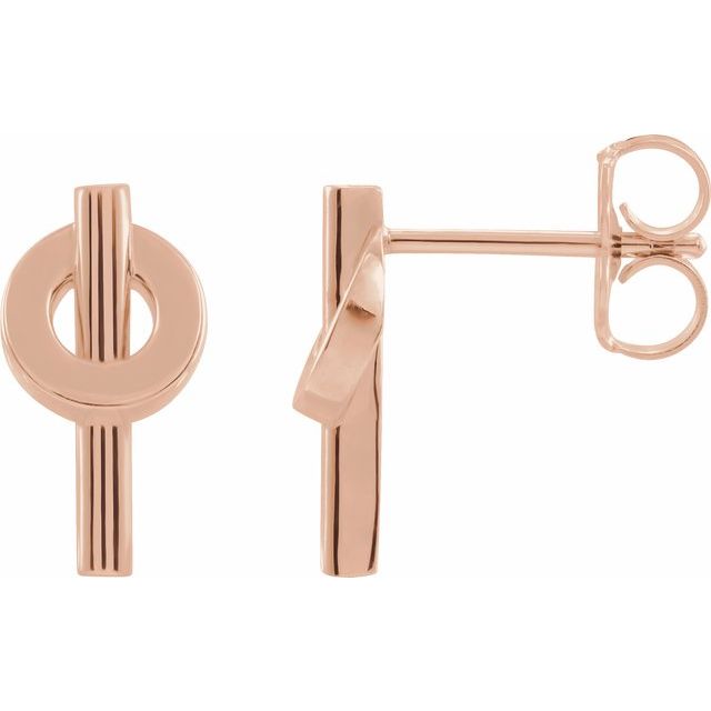 14K NEGATIVE SPACE CIRCLE EARRINGS - Rose Gold