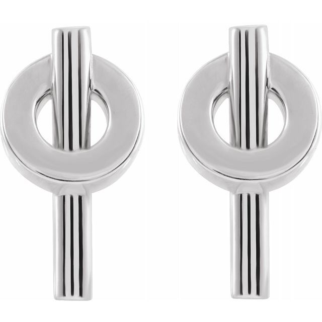 14K NEGATIVE SPACE CIRCLE EARRINGS - White Gold