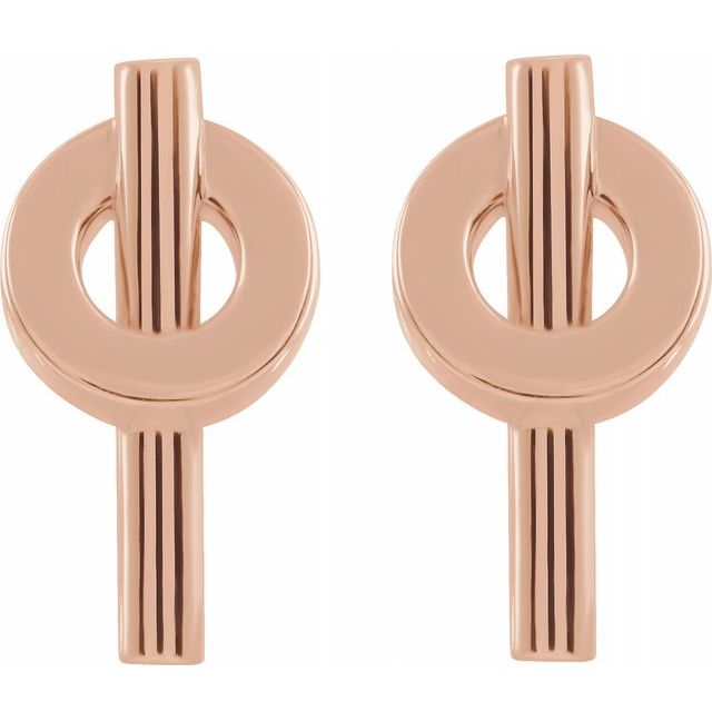 14K NEGATIVE SPACE CIRCLE EARRINGS - Rose Gold