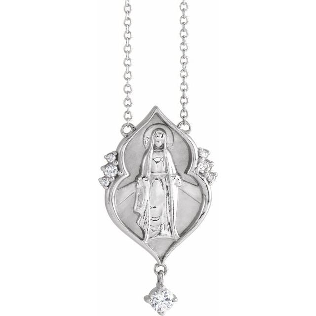 DIAMOND MARY NECKLACE - 14K White Gold