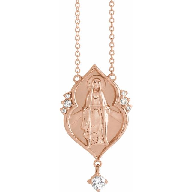 DIAMOND MARY NECKLACE - 14K Rose Gold