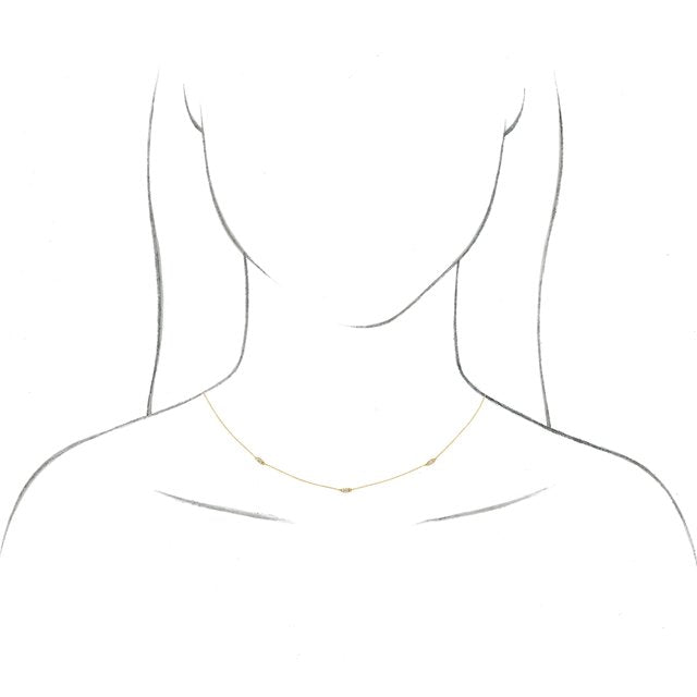 BAGUETTE 3-STATION NECKLACE