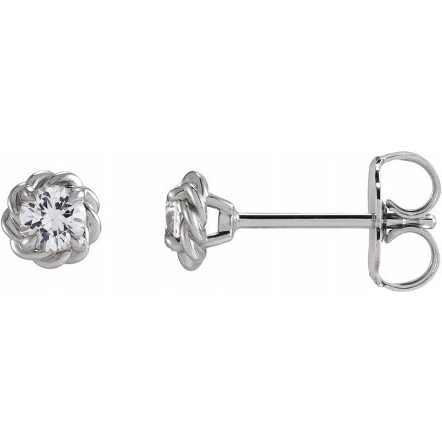 DIAMOND CLAW-PRONG ROPE EARRINGS