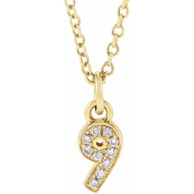 PETITE PAVE DIAMOND NUMERAL NECKLACE (16-18")