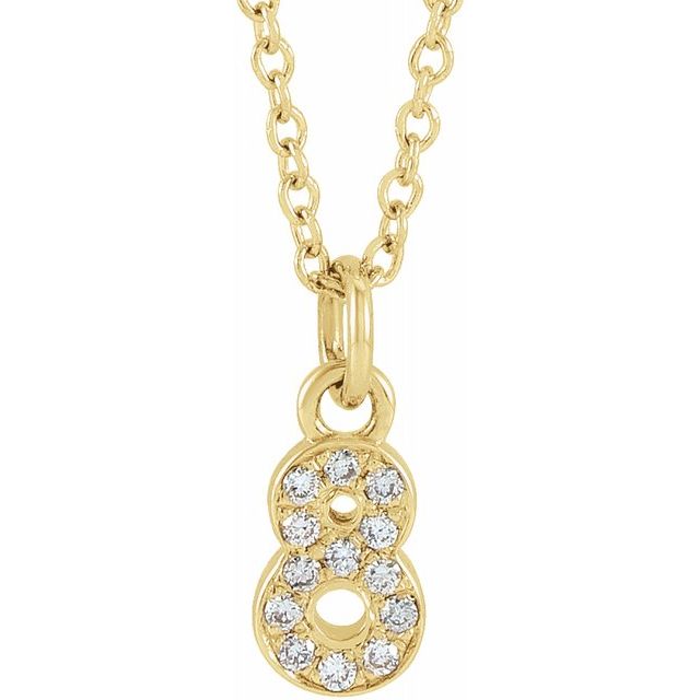 PETITE PAVE DIAMOND NUMERAL NECKLACE (16-18")