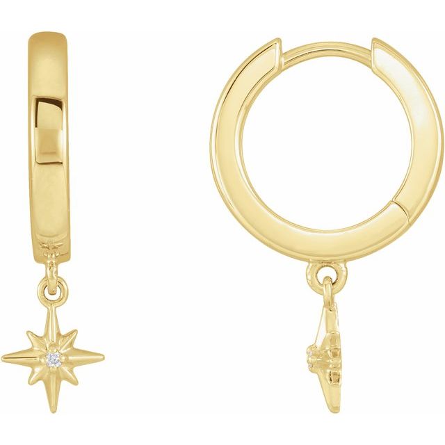 DIAMOND CELESTIAL HINGED HOOP EARRINGS