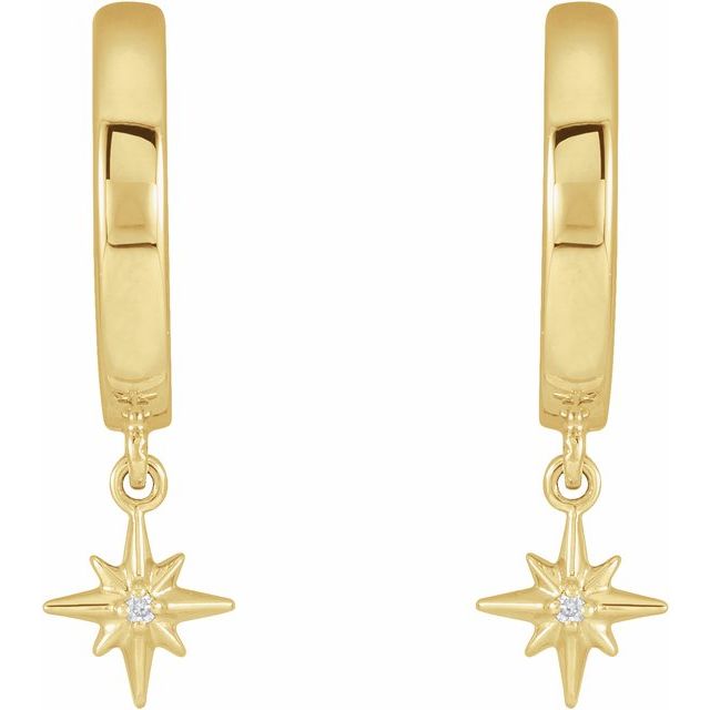 DIAMOND CELESTIAL HINGED HOOP EARRINGS