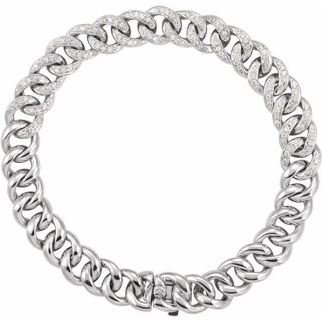 ¾ CTW DIAMOND CURB CHAIN BRACELET