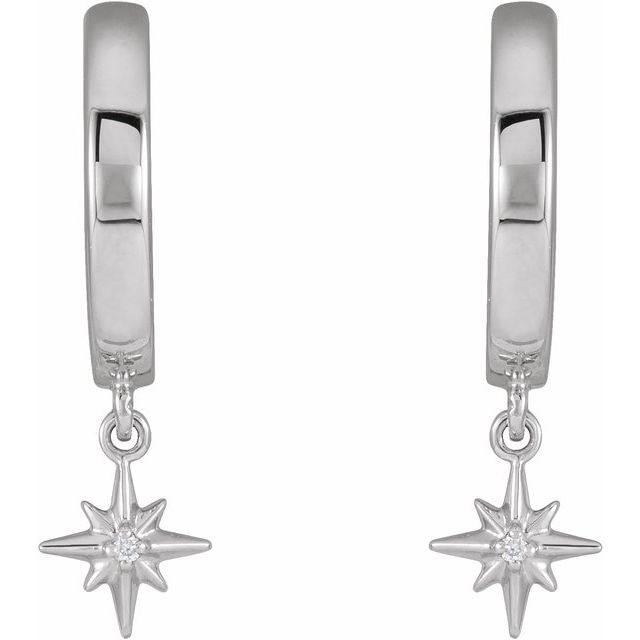 DIAMOND CELESTIAL HINGED HOOP EARRINGS