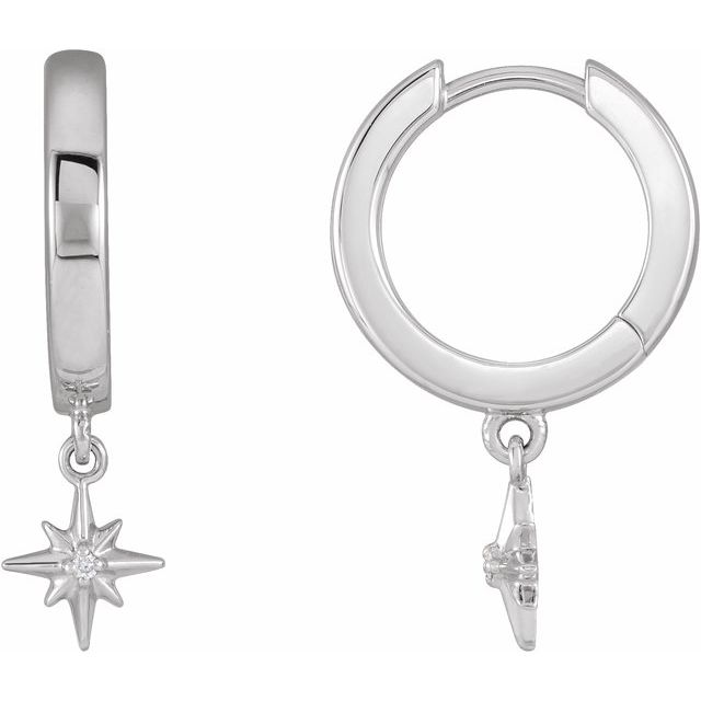 DIAMOND CELESTIAL HINGED HOOP EARRINGS