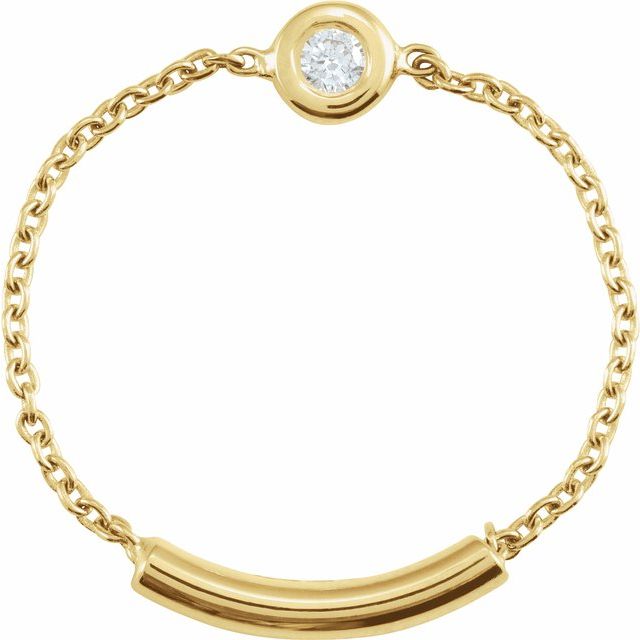 .02 CTW BEZEL-SET DIAMOND CHIAN RING