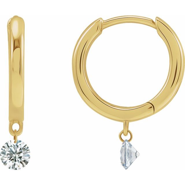 ⅓ CTW DRILLED DIAMOND HINGED HOOP EARRINGS