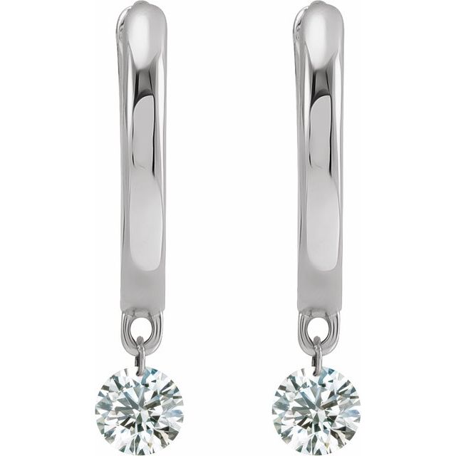 ⅓ CTW DRILLED DIAMOND HINGED HOOP EARRINGS
