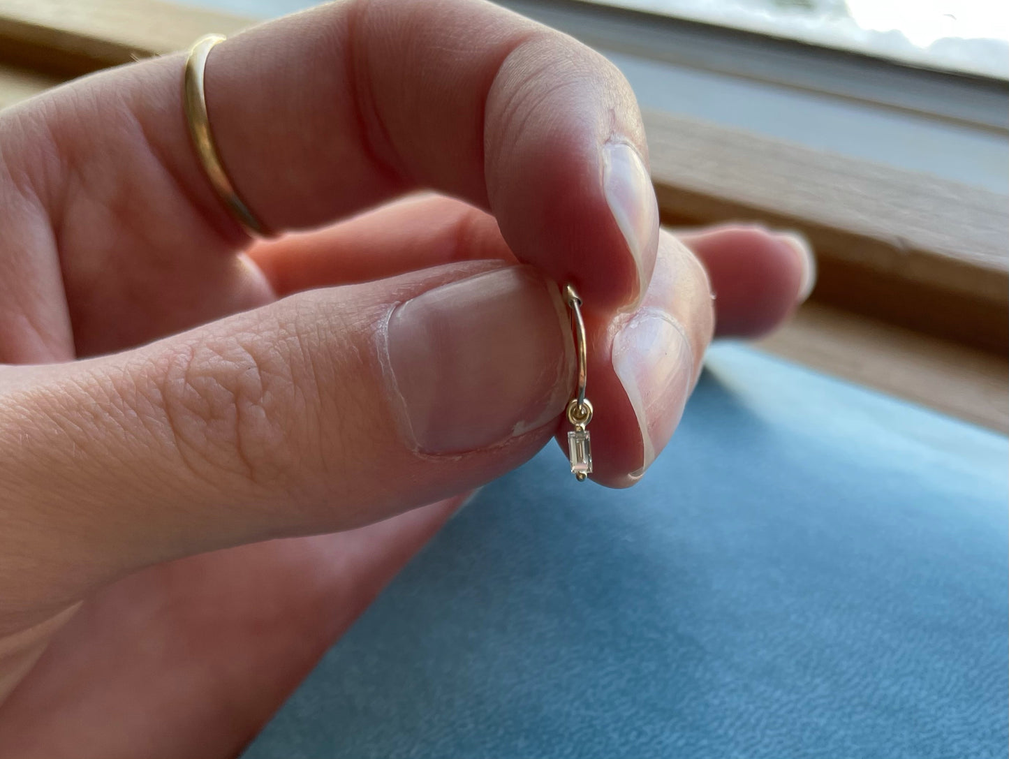 DIAMOND STRAIGHT BAGUETTE DANGLE