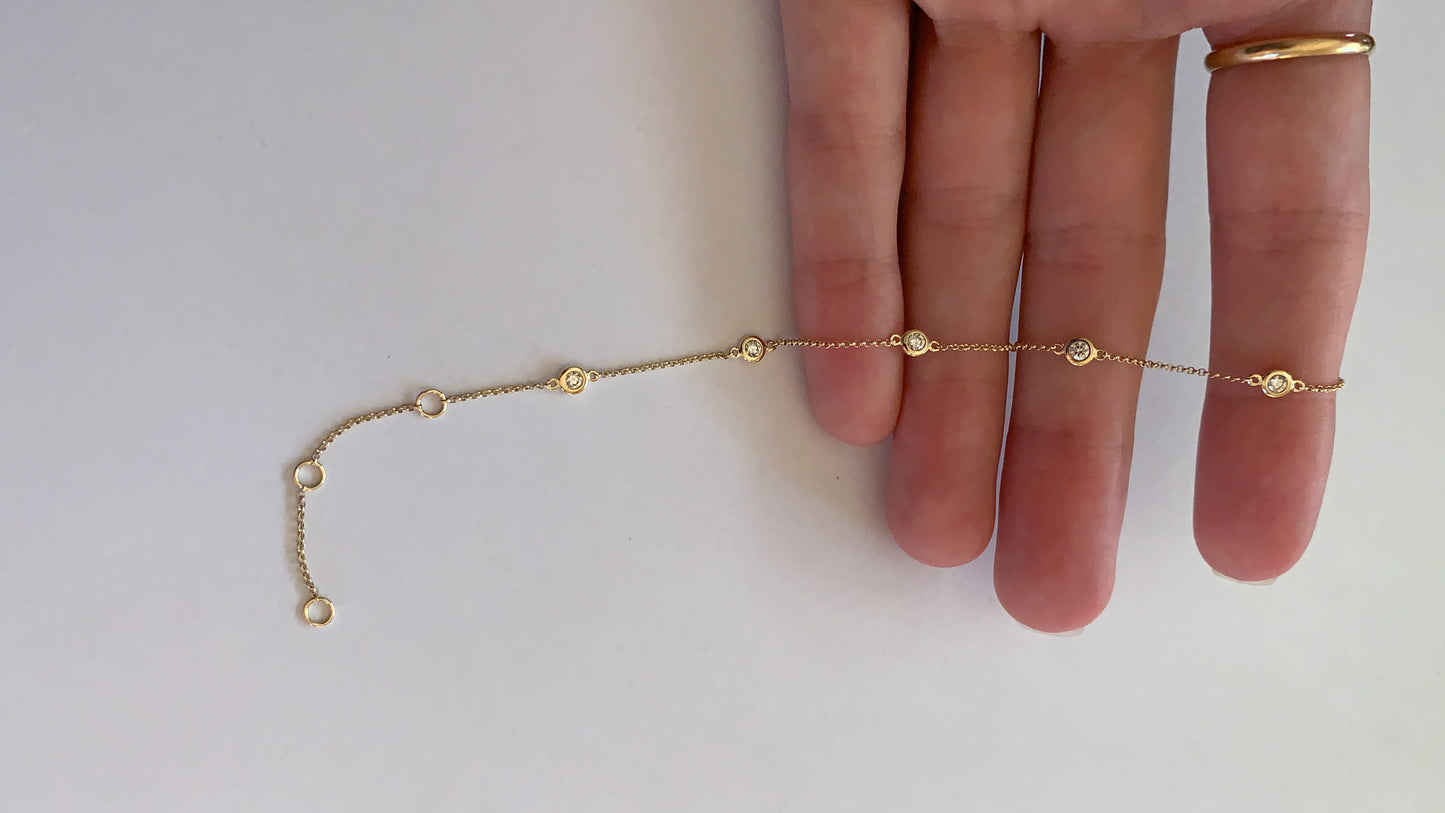 BEZEL SET 5-STONE BRACELET