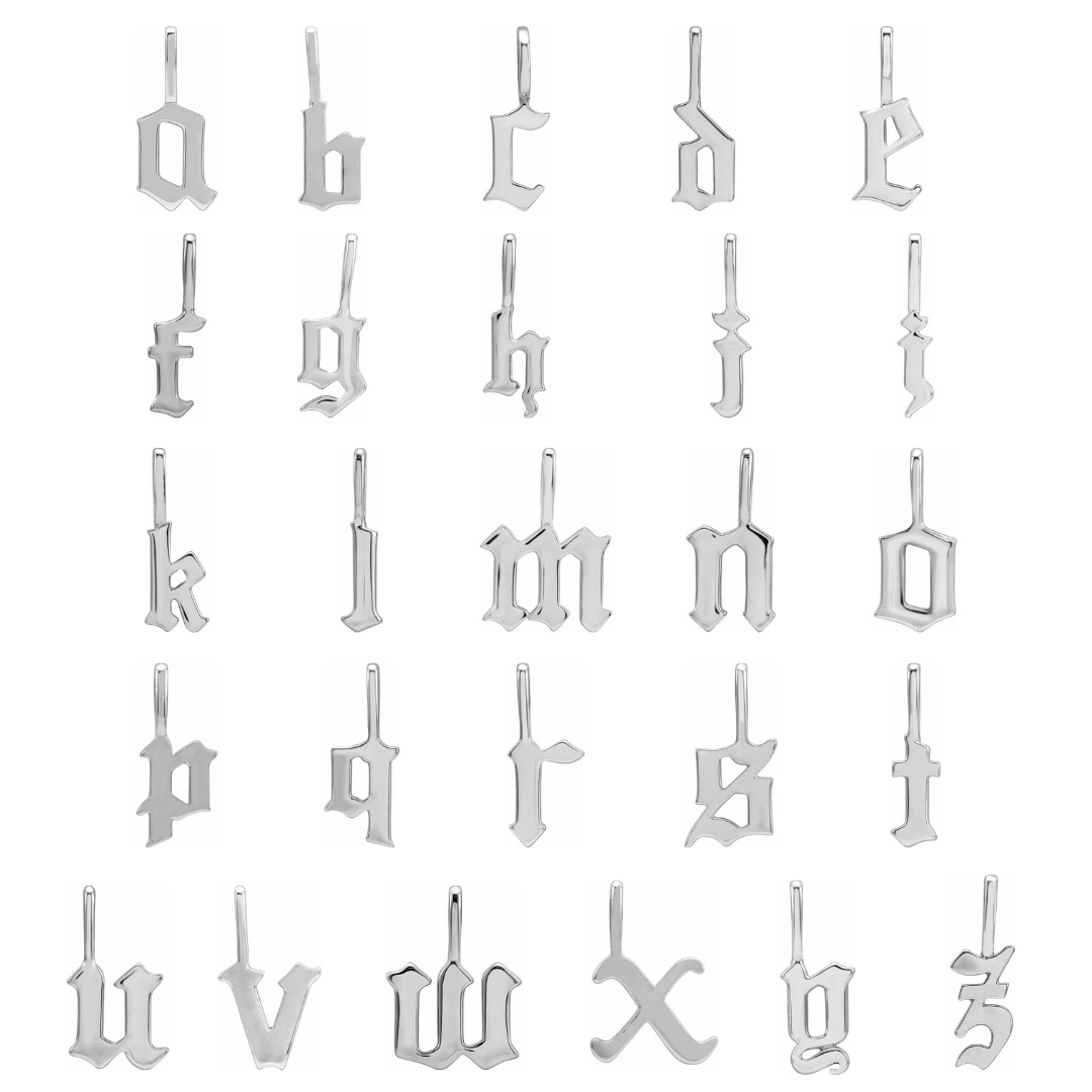 GOTHIC INITIAL CHARM / PENDANT