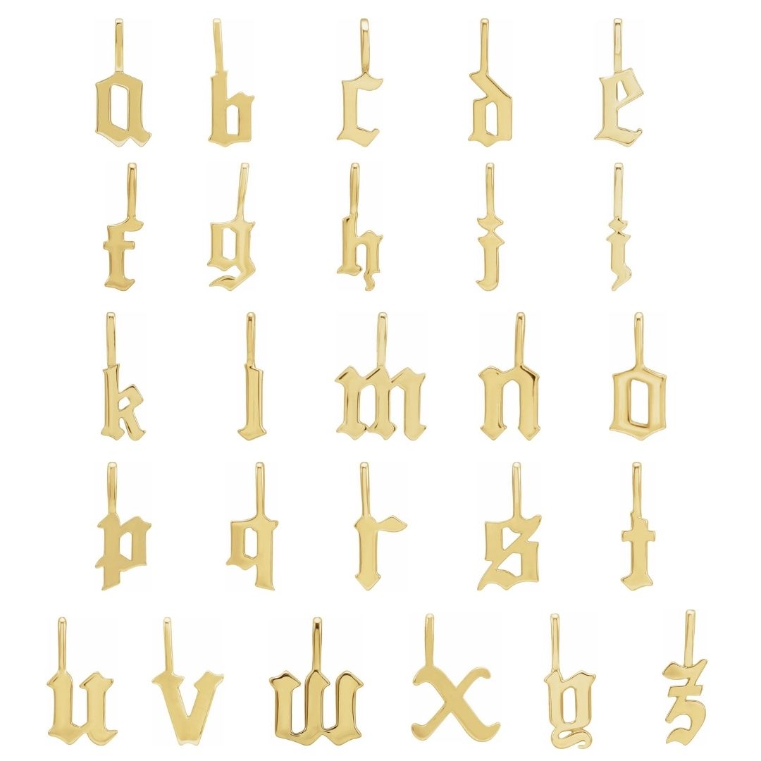 GOTHIC INITIAL CHARM / PENDANT
