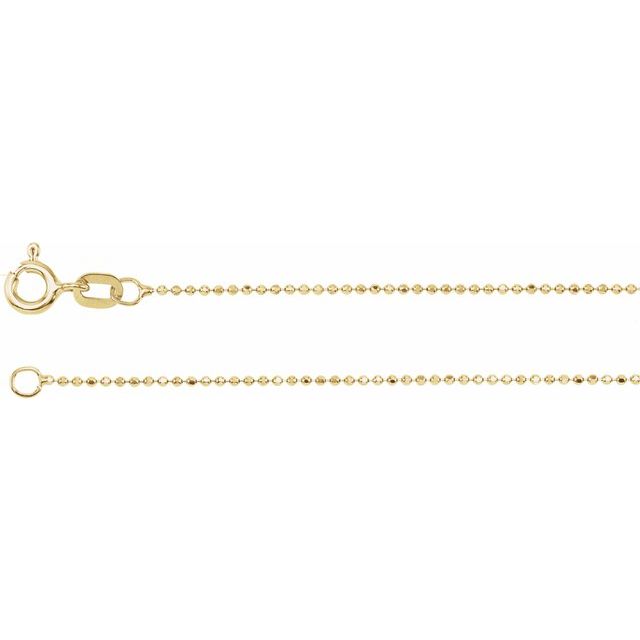1MM SOLID DIAMOND-CUT BEAD CHAIN