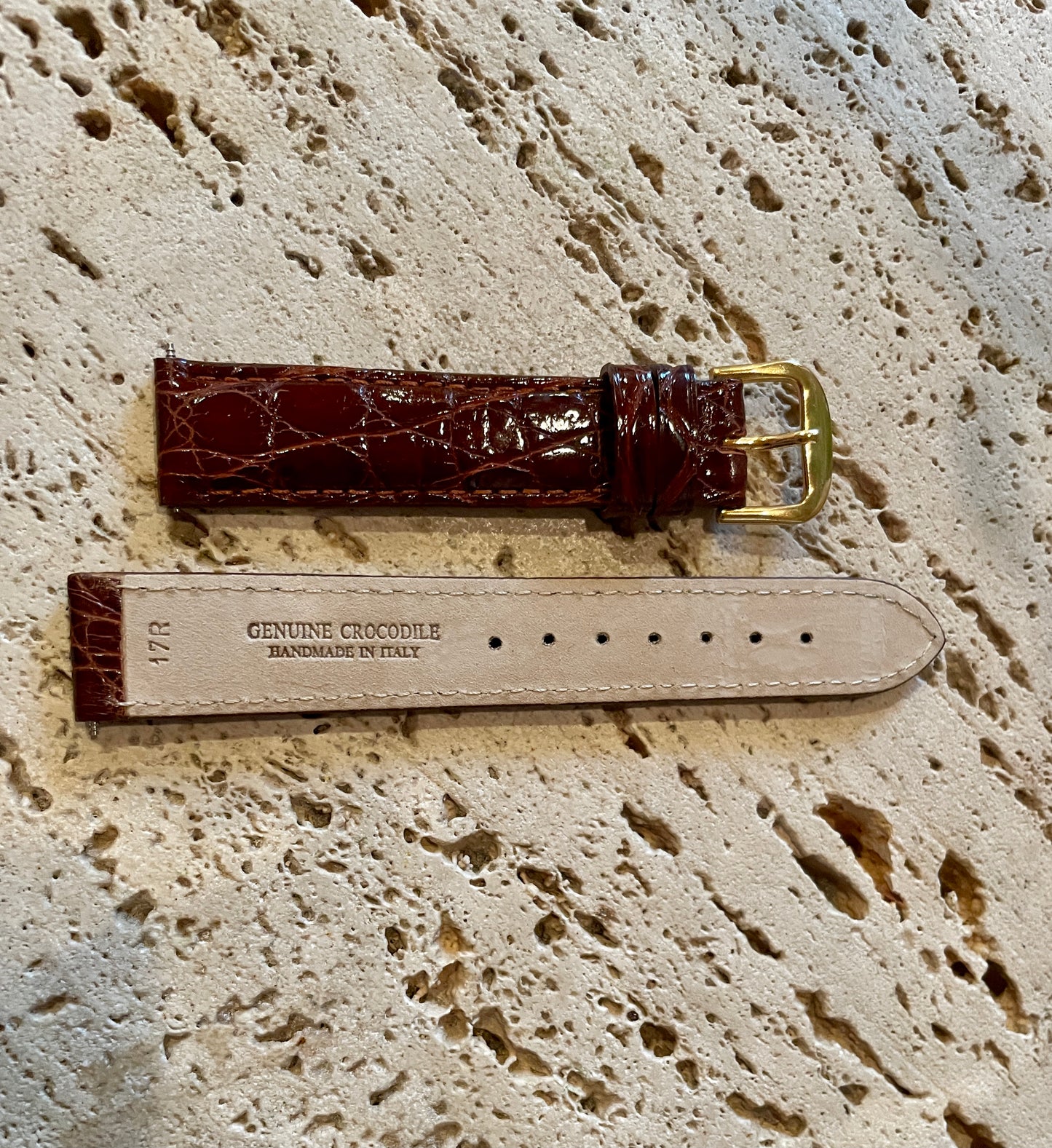 GENUINE CROCODILE PADDED WATCH BAND