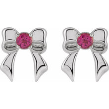 Load image into Gallery viewer, PINK TOURMALINE BOW STUD EARRINGS
