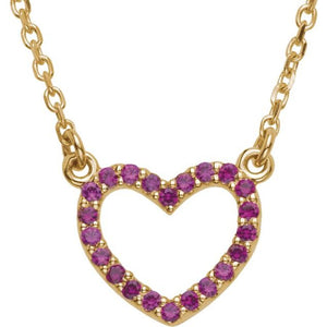 RUBY HEART NECKLACE 16"