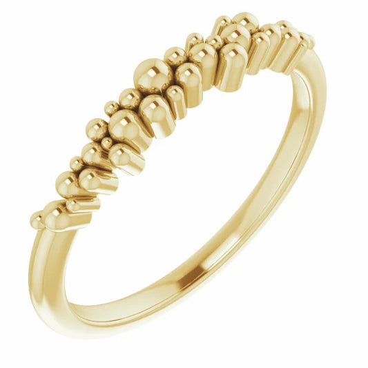 14K STACKABLE SCATTERED BEAD RING - Yellow Gold