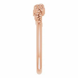 14K STACKABLE SCATTERED BEAD RING - Rose Gold