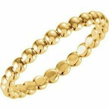 Load image into Gallery viewer, 14K BEADED STACKABLE RING - yellow gold
