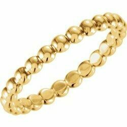 14K BEADED STACKABLE RING - yellow gold