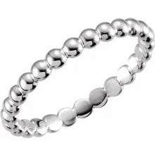Load image into Gallery viewer, 14K BEADED STACKABLE RING - White Gold
