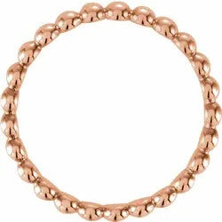 14K BEADED STACKABLE RING - Rose Gold