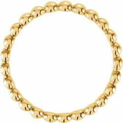 14K BEADED STACKABLE RING - yellow gold