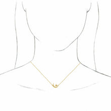 Load image into Gallery viewer, 14K CRESCENT MOON &amp; STAR NECKLACE - Yellow Gold
