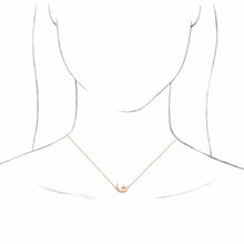 Load image into Gallery viewer, 14K CRESCENT MOON &amp; STAR NECKLACE - Rose Gold
