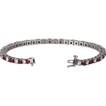 Load image into Gallery viewer, 2 ⅓ CTW DIAMOND &amp; RUBY TENNIS BRACELET - White Gold
