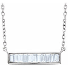 Load image into Gallery viewer, ¼ CTW DIAMOND BAGUETTE BAR NECKLACE
