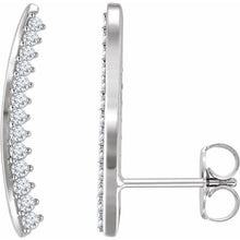Load image into Gallery viewer, ⅓ CTW DIAMOND EAR CLIMBERS - 14K White Gold
