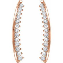 Load image into Gallery viewer, ⅓ CTW DIAMOND EAR CLIMBERS - 14K Rose Gold
