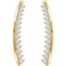 Load image into Gallery viewer, ⅓ CTW DIAMOND EAR CLIMBERS - 14K Yellow Gold
