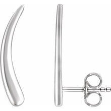 Load image into Gallery viewer, CURVED EAR CLIMBERS - 14K White Gold
