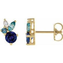 Load image into Gallery viewer, ABSTRACT MULTI-STONE EARRING - Yellow Gold
