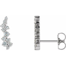 Load image into Gallery viewer, STAGGERED DIAMOND EAR CLIMBERS - 14K White Gold
