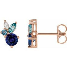Load image into Gallery viewer, ABSTRACT MULTI-STONE EARRING - Rose Gold
