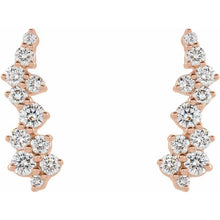 Load image into Gallery viewer, STAGGERED DIAMOND EAR CLIMBERS - 14K Rose Gold
