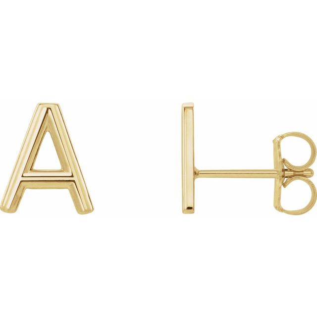 14K INITIAL EARRING - Yellow Gold