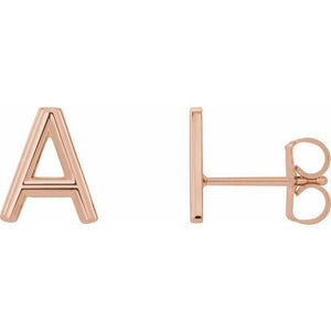 14K INITIAL EARRING - Rose Gold