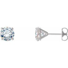 Load image into Gallery viewer, DIAMOND 4-PRONG MARTINI GLASS STUDS - 14k White Gold
