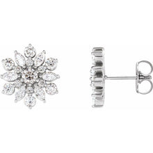 Load image into Gallery viewer, VINTAGE INSPIRED DIAMOND EARRINGS - 14K White Gold
