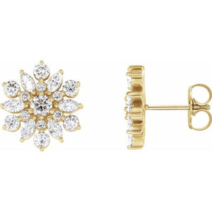 VINTAGE INSPIRED DIAMOND EARRINGS - 14K Yellow Gold