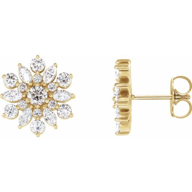 VINTAGE INSPIRED DIAMOND EARRINGS - 14K Yellow Gold